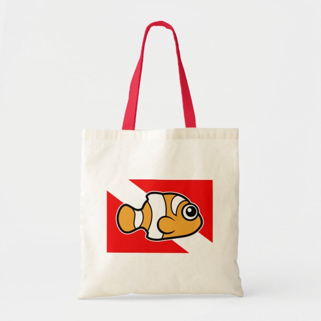 Tote Bag Drapeau mignon de piqué de Clownfish de bande (Devant)