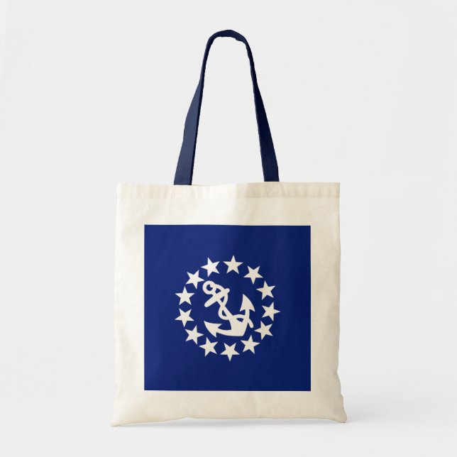 Tote Bag Drapeau Nautique Américain Ancre Étoiles Bleu (Devant)