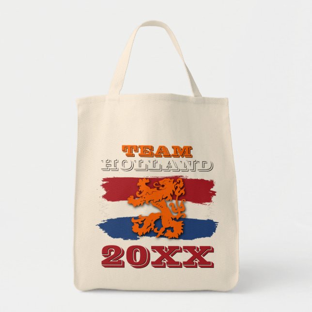 Tote Bag Drapeau néerlandais personnalisé Orange Lion Team  (Devant)