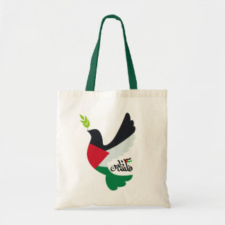 Tote Bag Drapeau palestinien dans une colombe de paix avec 