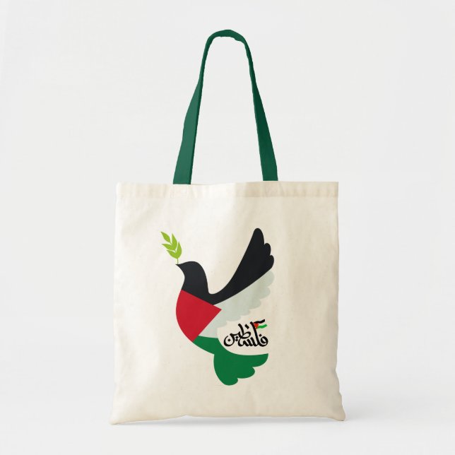 Tote Bag Drapeau palestinien dans une colombe de paix avec  (Devant)