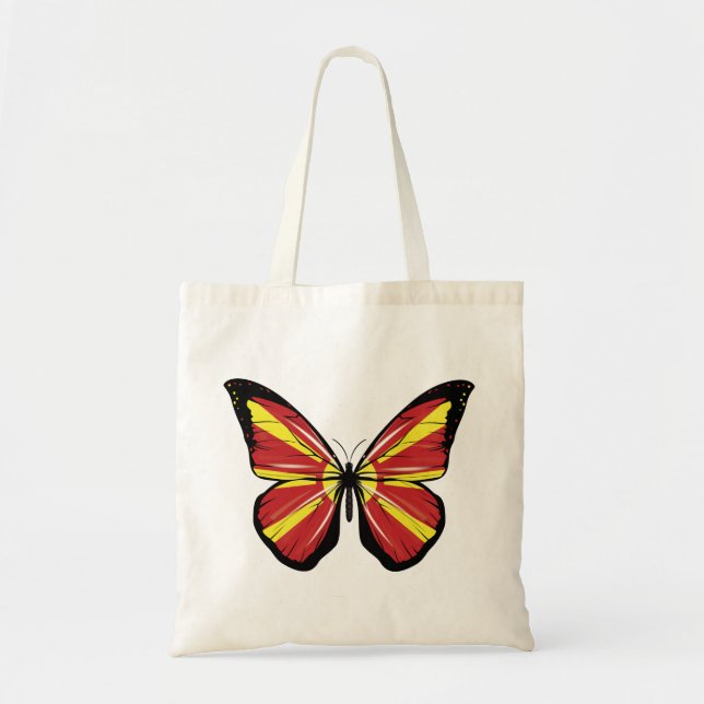 Tote Bag Drapeau papillon de Macédoine (Devant)