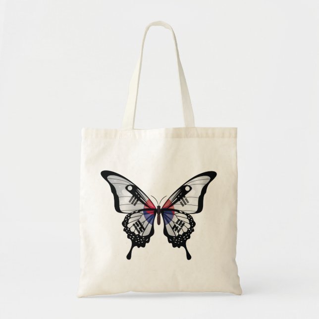 Tote Bag Drapeau papillon noir coréen (Devant)