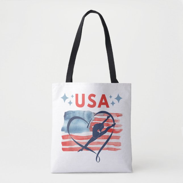 Tote Bag Drapeau patriotique américain Gymnastique Design p (Devant)