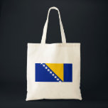 Tote Bag Drapeau patriotique de Bosnie-Herzégovine<br><div class="desc">Le drapeau national de la Bosnie-Herzégovine.</div>