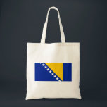 Tote Bag Drapeau patriotique de Bosnie-Herzégovine<br><div class="desc">Le drapeau national de la Bosnie-Herzégovine.</div>