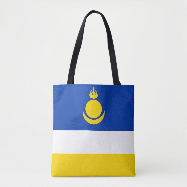 Tote Bag Drapeau patriotique de Bouriatie (Devant)