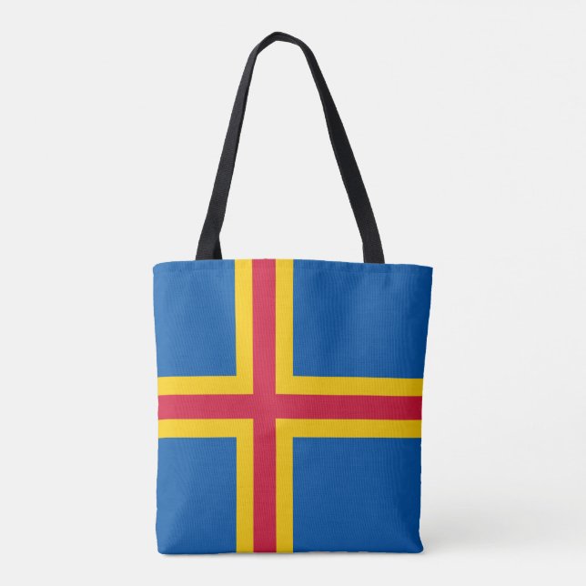 Tote Bag Drapeau patriotique des îles Åland (Dos)