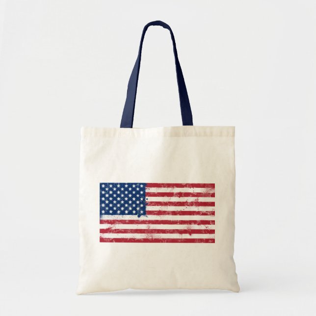 Tote Bag Drapeau peint des Etats-Unis (Devant)