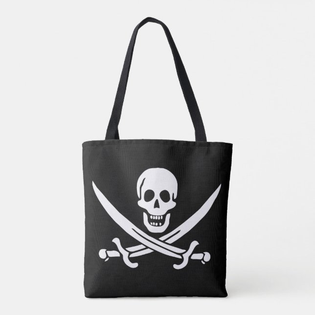 Tote Bag Drapeau pirate crâne épées croisées (Dos)