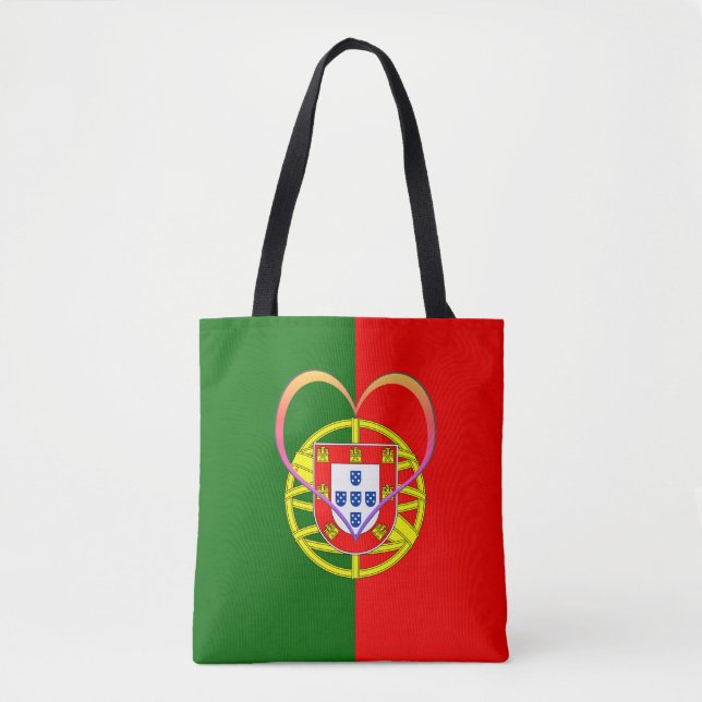 Tote Bag Drapeau portugais & Coeur - Portugal /fans sportif (Devant)