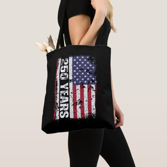 Tote Bag Drapeau Rétro Amérique 250 Ans 250e Anniversaire (De près)