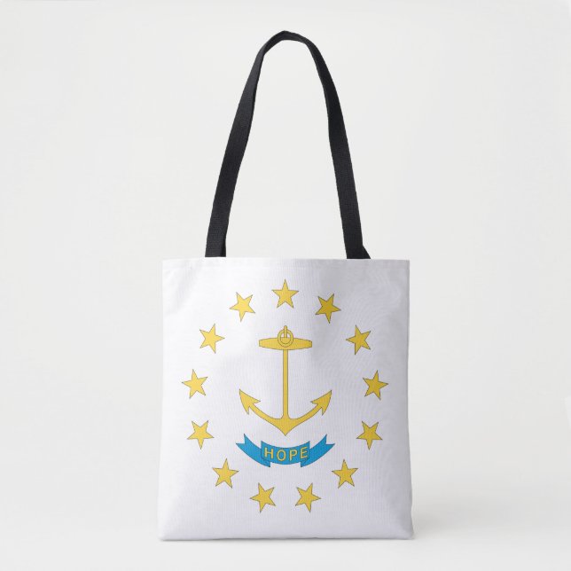 Tote Bag Drapeau RHODE ISLAND Design - (Devant)