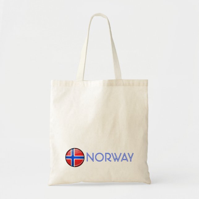 Tote Bag Drapeau rond brillant de la Norvège (Devant)