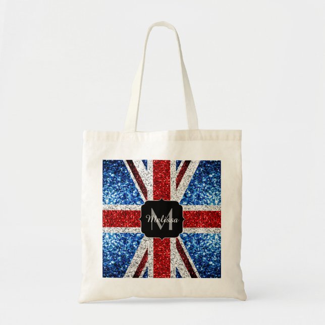 Tote Bag Drapeau rouge bleu blanc brillant parties scintill (Devant)