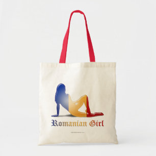 Tote Bag Drapeau roumain de silhouette de fille