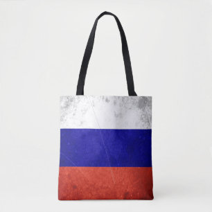 Tote Bag Drapeau russe grunge