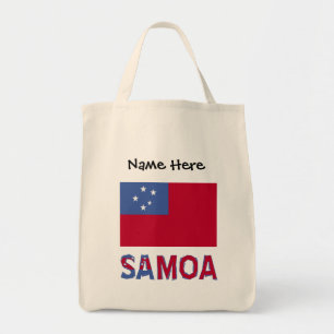 Tote Bag Drapeau samoan Samoa noir Personnalisation
