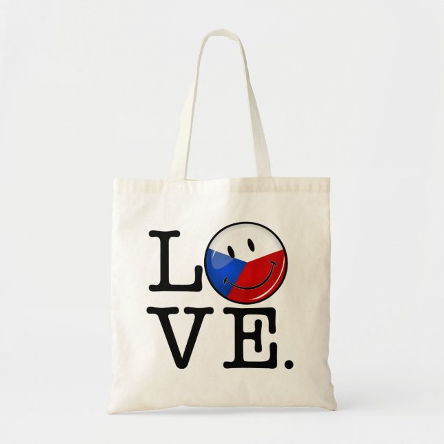 Tote Bag Drapeau souriant Love Czech Republic (Devant)