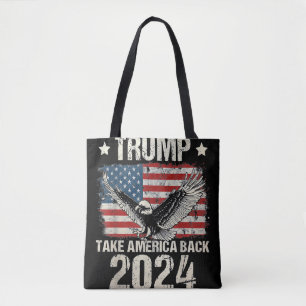 Tote Bag drapeau Trump 2024 reprenons l'Amérique hommes fem