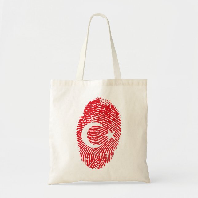 Tote Bag Drapeau Turquie Empreinte d'empreintes digitales I (Devant)