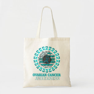 Tote Bag Drapeau turquoise Tournesol Prix du cancer de l'ov