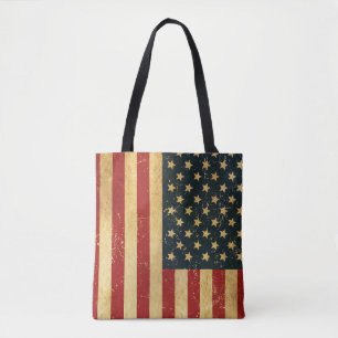 Tote Bag Drapeau Vintage américain Grunge