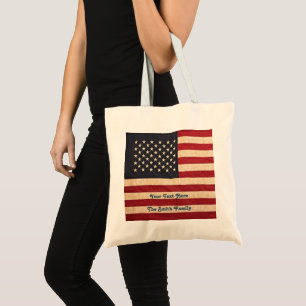 Tote Bag Drapeau vintage américain Patiné
