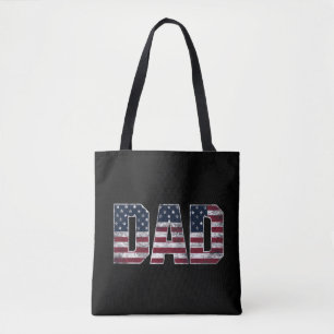 Tote Bag Drapeau vintage Papa Usa, Fête des pères American