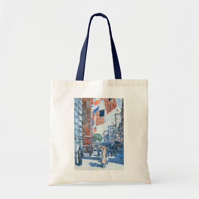 Tote Bag Drapeaux Cinquième Avenue par Childe Hassam, Art V (Devant)