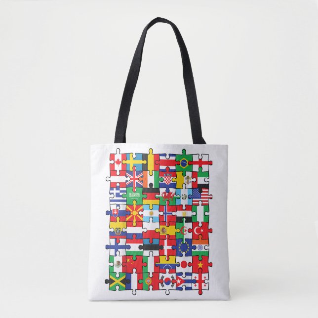 Tote Bag Drapeaux des pays du pavillon international (Devant)