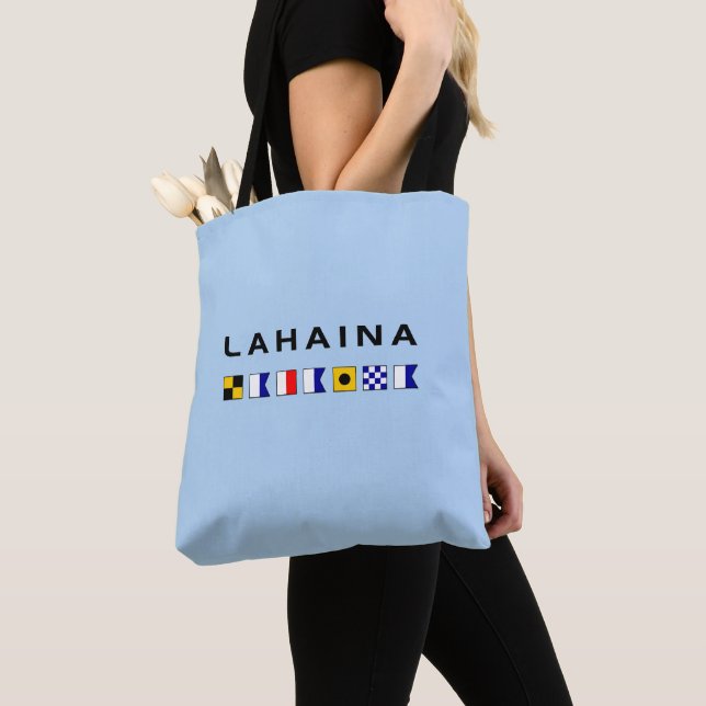 Tote Bag Drapeaux des signaux maritimes nautiques de Lahain (De près)