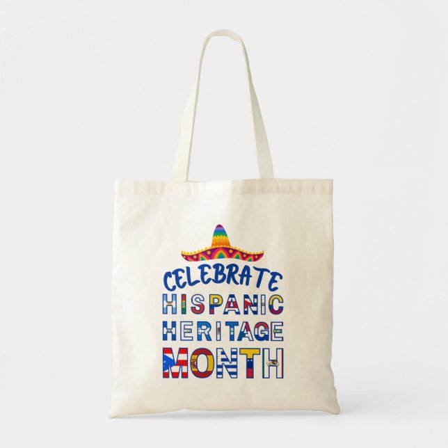 Tote Bag Drapeaux du mois du PATRIMOINE HISPANIQUE célébré  (Devant)