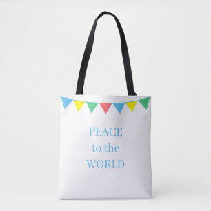Tote Bag Drapeaux multicolores sur fond blanc