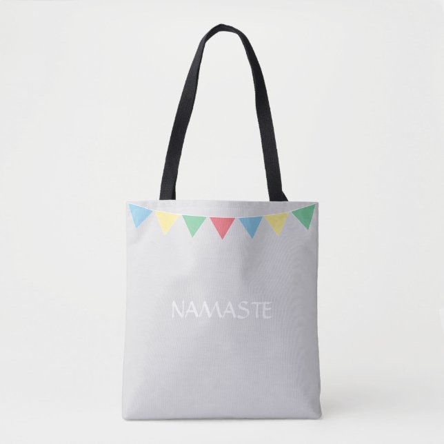 Tote Bag Drapeaux multicolores sur gris argent (Devant)