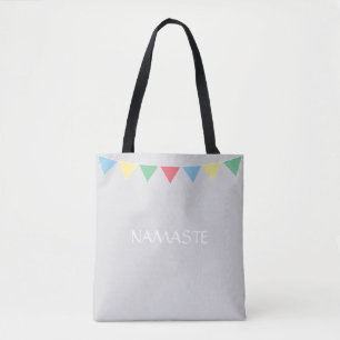 Tote Bag Drapeaux multicolores sur gris argenté
