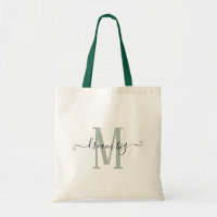 Dream Big Positivity Sage Green Monogramme initial