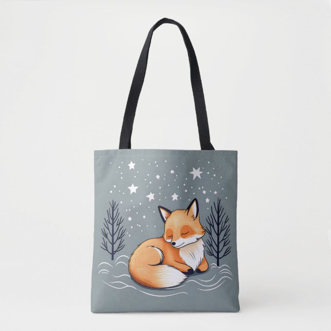 Tote Bag Dream Fox Night Sky (Devant)