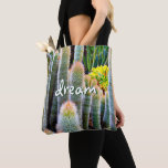 Tote Bag Dream Script Fuzzy Green Cactus Photo Succulent<br><div class="desc">Les cactus poussent dans les conditions désertiques les plus dures. "Rêvez" des jours ensoleillés et de l'atmosphère paisible d'un jardin d'été chaque fois que vous utilisez ce sac fourre-tout photographique époustouflant. Fait un grand cadeau pour quelqu'un spécial! Vous pouvez facilement personnaliser ce sac fourre-tout plus je propose également la personnalisation...</div>