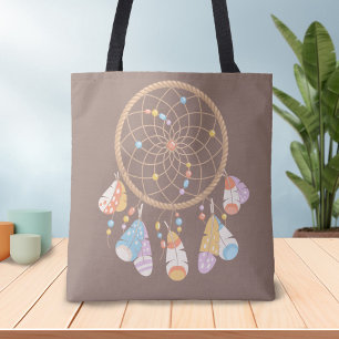 Tote Bag Dreamcatcher de Boho Tribal sur Brown