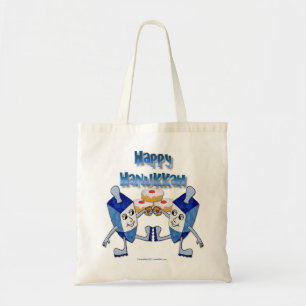 Tote Bag Dreidels de Hanoukka dansants et beignets de gelée