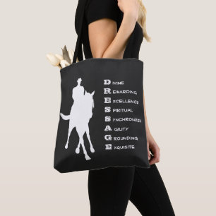 Tote Bag Dressage Est Cheval Et Rider Silhouette Dark