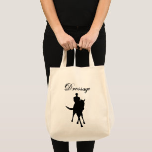 Tote Bag Dressage Rider Et Cheval Silhouette Lumière