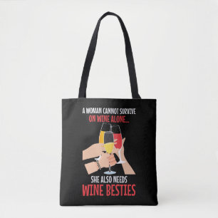 Tote Bag Drinker Besties Diva, une amie des vins