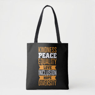 Tote Bag Droits de l'homme Peace Love Inclusion Equality