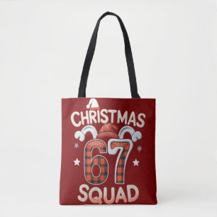 Tote Bag Drôle 67 Six Sept Mème Brainrot Équipe de Noël