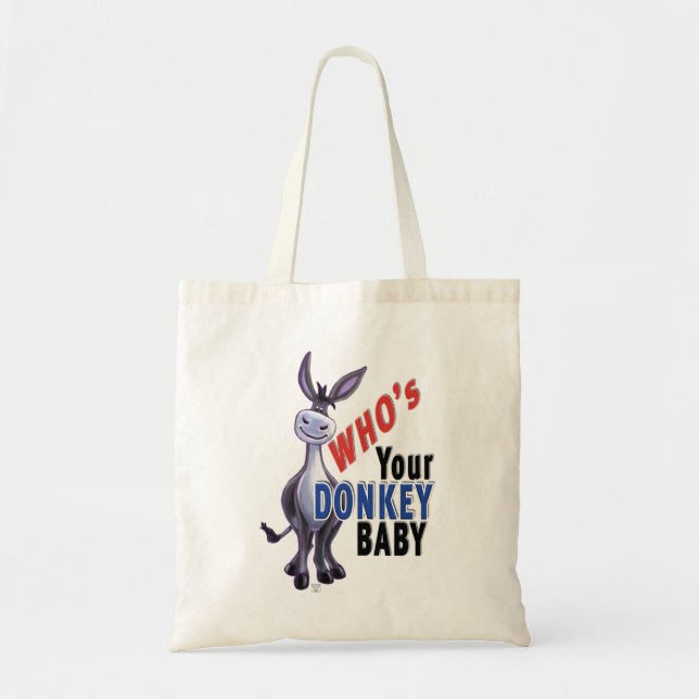 Tote Bag Drôle âne, qui est votre bébé âne (Devant)