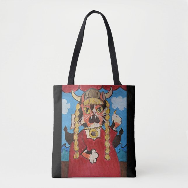 Tote Bag Drôle Art populaire Opera Chat (Devant)