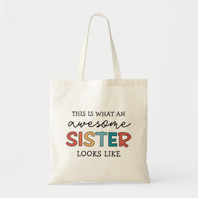 Tote Bag Drôle Awesome Soeur | Cadeaux pour la meilleure so (Devant)