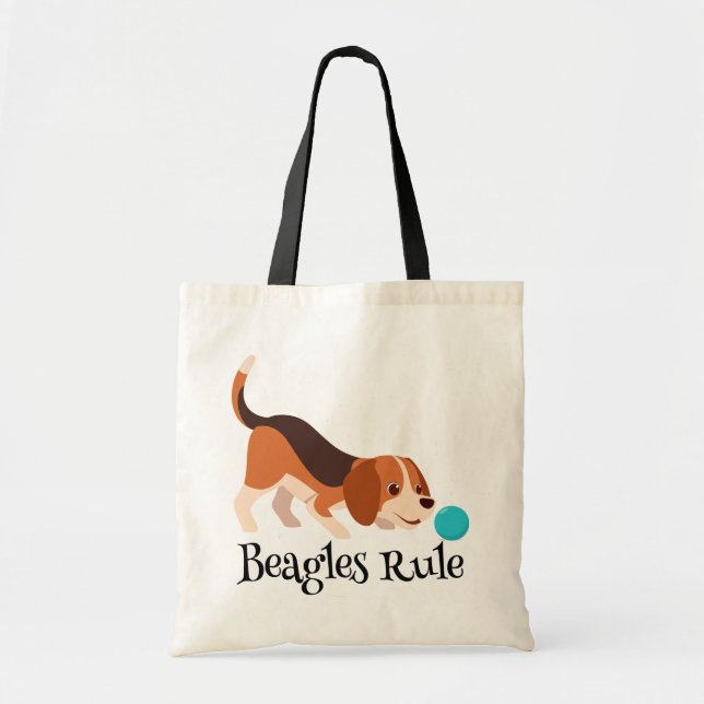 Tote Bag Drôle Beagle Lover Cadeaux Cartoon Puppy Amoureux  (Devant)